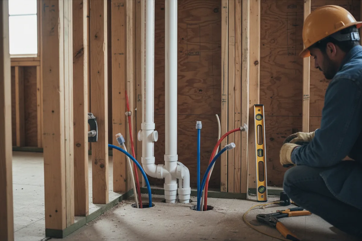 Drain and supply rough-in during Drain Cleaning in Lynden